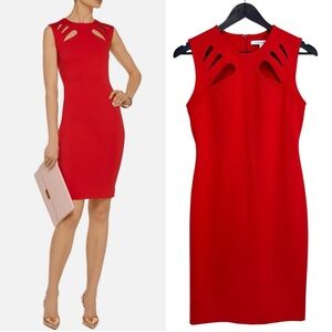 Diane Von Furstenberg Sidra Cutout Midi Dress Red Size 4
